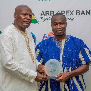 Mr. Kwame Gyeke-Amoako the Board Chairman and Kingsley Kyere the CEO at BGM&4th Rural Banking Excellence Awards